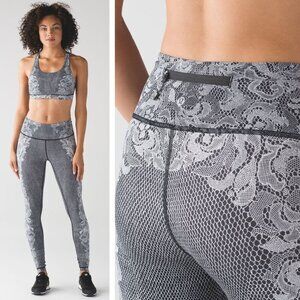 Lululemon Speed Wunder Tight In Florence Speed Wunder 50 G White Black Size 4